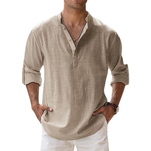 Camisa Henley Para Hombre | Manga Larga · SeemSeem