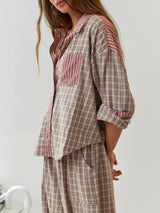 Camisa Oversized Para Mujer | Rayas Contrastadas