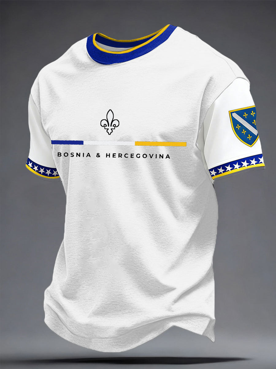 Camiseta Cuello Redondo Para Hombre | Estampado Bosnia · SeemSeem