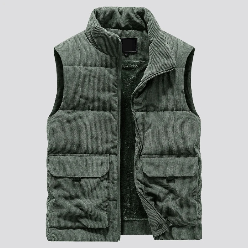 Chaleco Acolchado De Pana Para Hombre | Forro Polar · SeemSeem