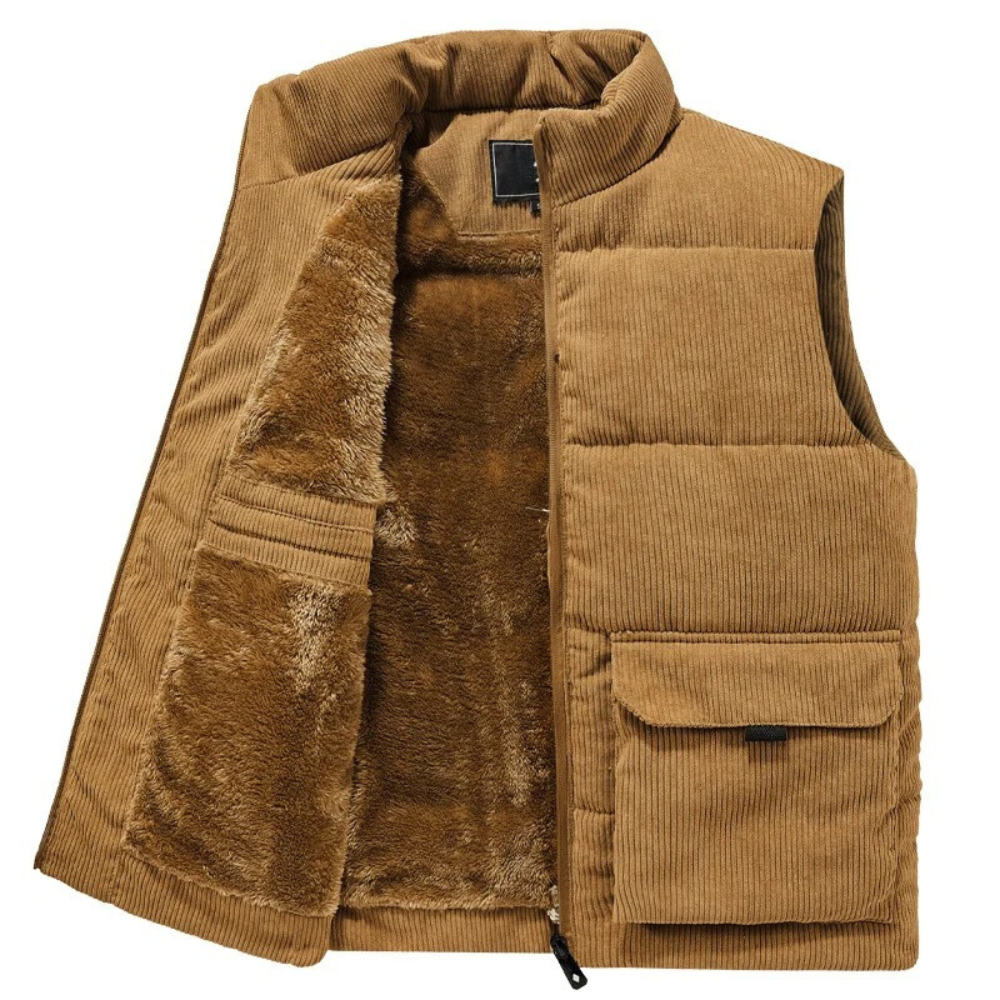 Chaleco Acolchado De Pana Para Hombre | Forro Polar · SeemSeem