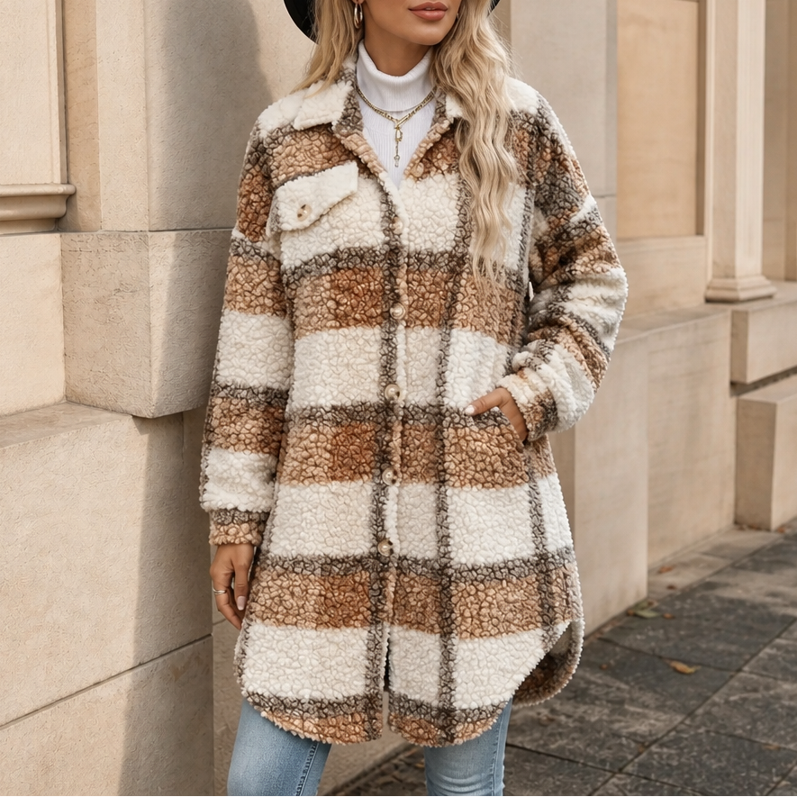 Chaqueta A Cuadros Para Mujer | Borreguito · SeemSeem