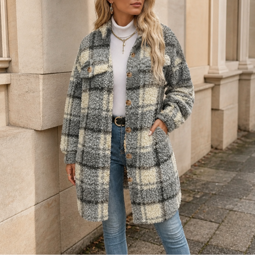 Chaqueta A Cuadros Para Mujer | Borreguito · SeemSeem