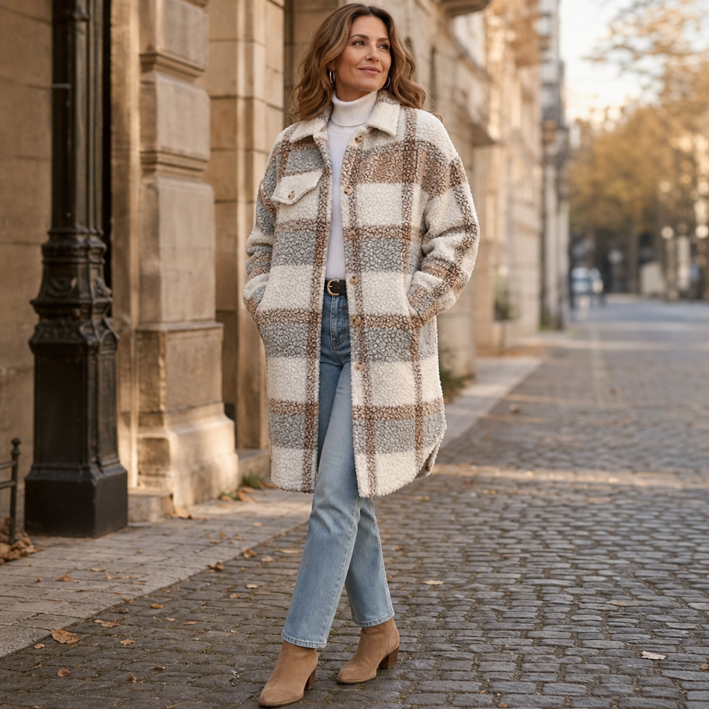 Chaqueta A Cuadros Para Mujer | Borreguito · SeemSeem