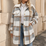Chaqueta A Cuadros Para Mujer | Borreguito