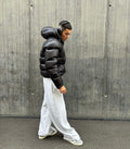 Chaqueta Acolchada Con Capucha Para Hombre | Acabado Brillante · SeemSeem
