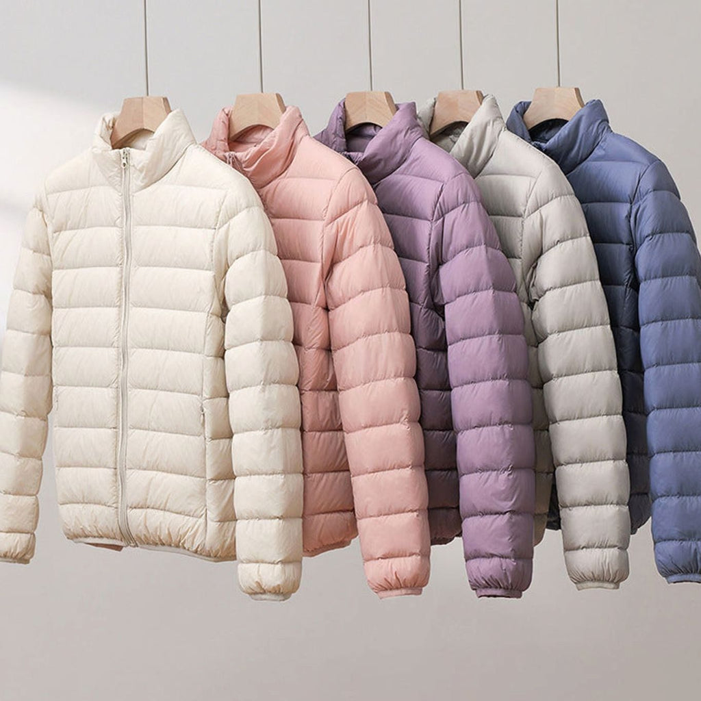 Chaqueta Acolchada Ligera Para Mujer | Cuello Alzado · SeemSeem