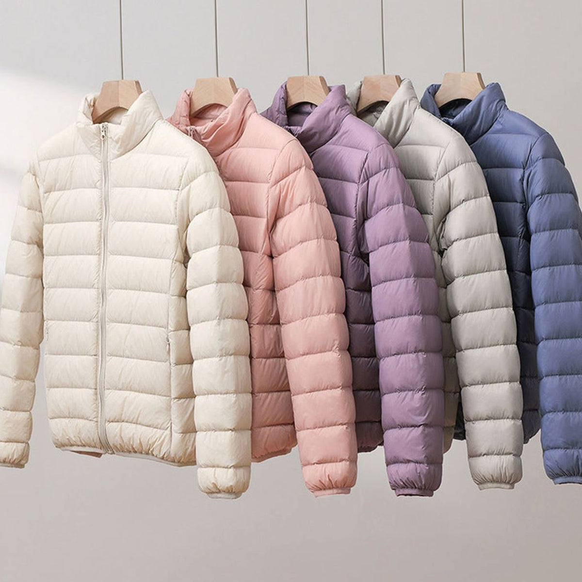 Chaqueta Acolchada Ligera Para Mujer | Cuello Alzado · SeemSeem
