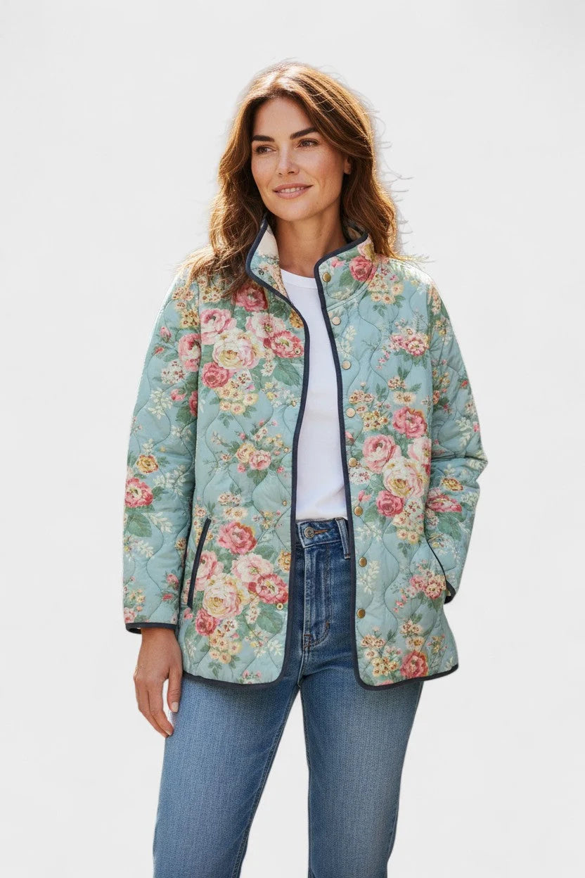 Chaqueta Acolchada Para Mujer | Estampado Floral · SeemSeem