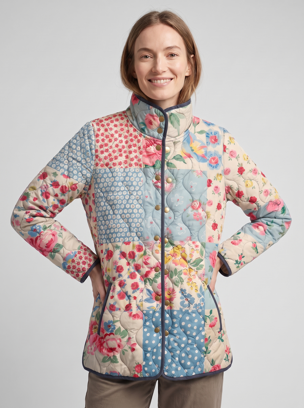 Chaqueta Acolchada Para Mujer | Estampado Floral · SeemSeem