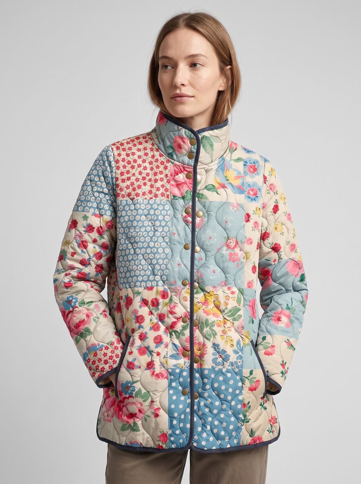 Chaqueta Acolchada Para Mujer | Estampado Floral · SeemSeem