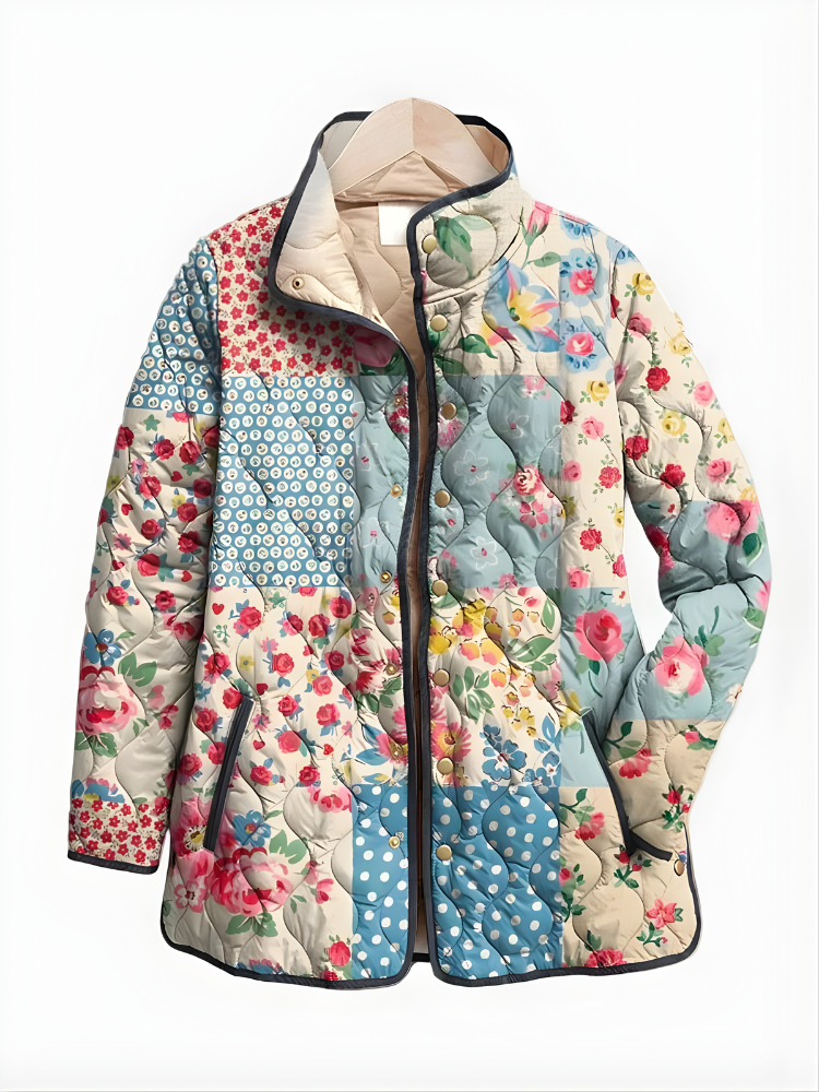 Chaqueta Acolchada Para Mujer | Estampado Floral · SeemSeem