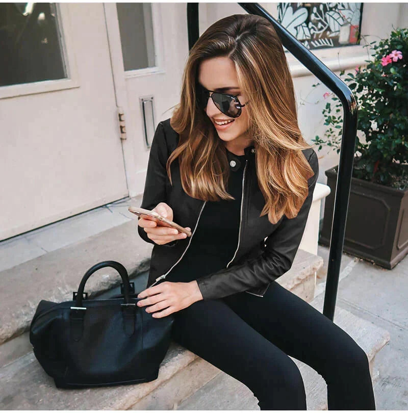 Chaqueta Biker Para Mujer | Cuero Sintético · SeemSeem