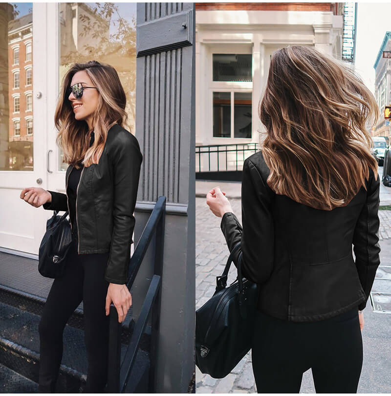 Chaqueta Biker Para Mujer | Cuero Sintético · SeemSeem