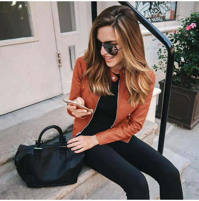 Chaqueta Biker Para Mujer | Cuero Sintético · SeemSeem