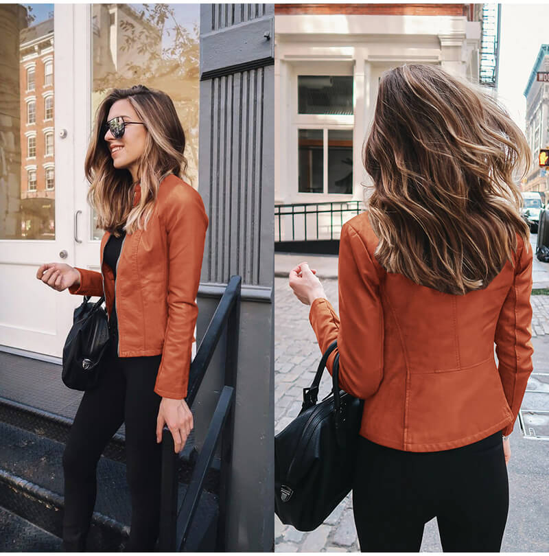 Chaqueta Biker Para Mujer | Cuero Sintético · SeemSeem