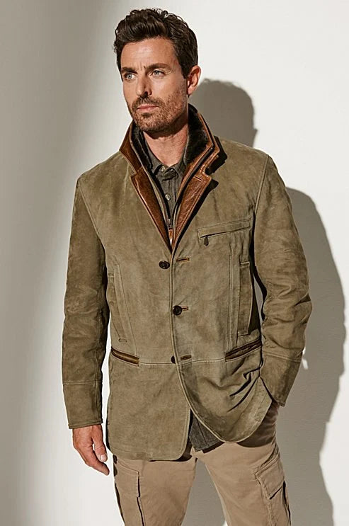 Chaqueta Clásica De Ante Para Hombre | Forrada · SeemSeem