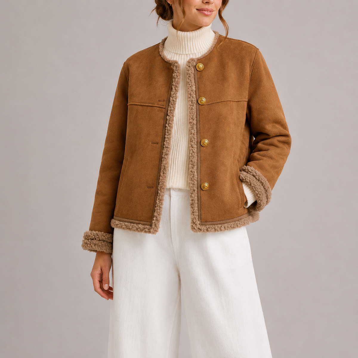 Chaqueta Clásica Para Mujer | Ribete Borreguito · SeemSeem