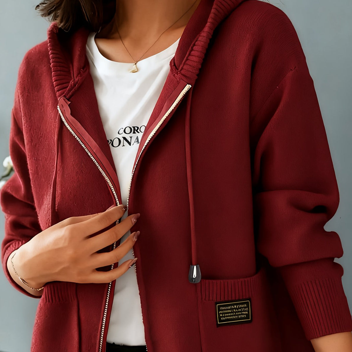 Chaqueta Con Capucha Para Mujer | Cierre Cremallera · SeemSeem
