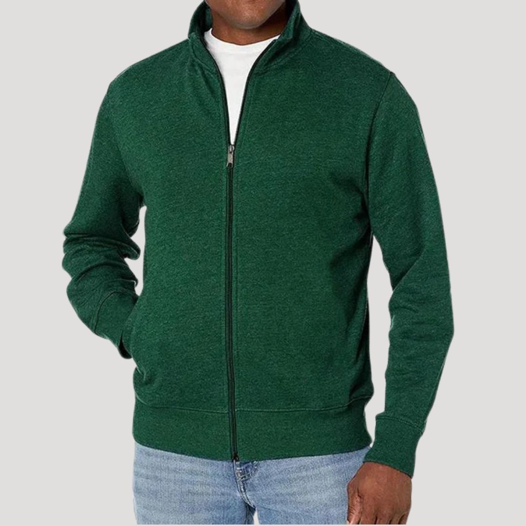 Chaqueta Con Cremallera Completa Para Hombre | Cuello Alzado · SeemSeem