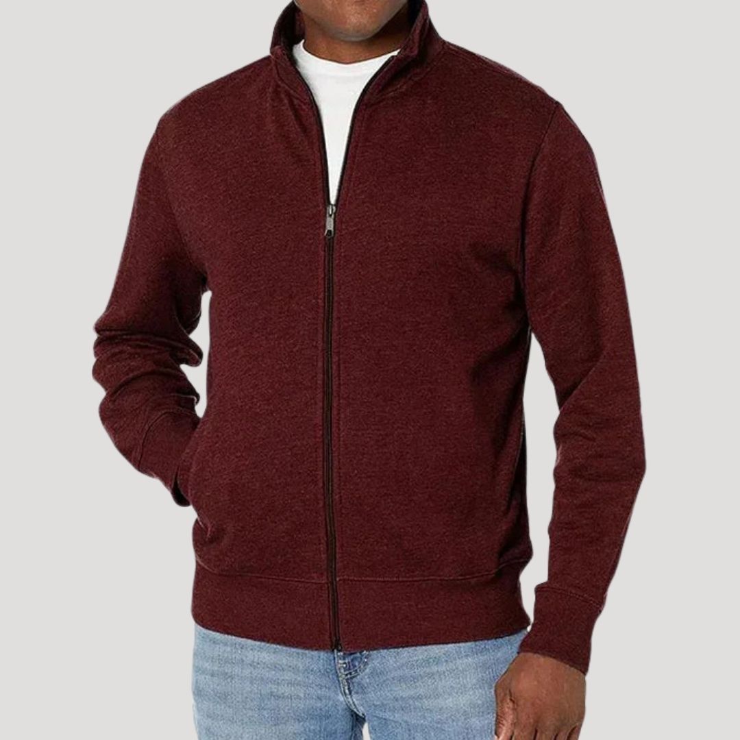 Chaqueta Con Cremallera Completa Para Hombre | Cuello Alzado · SeemSeem