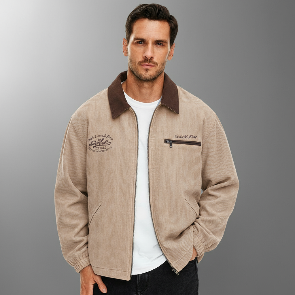 Chaqueta Con Cremallera Para Hombre | Cuello Camisero · SeemSeem