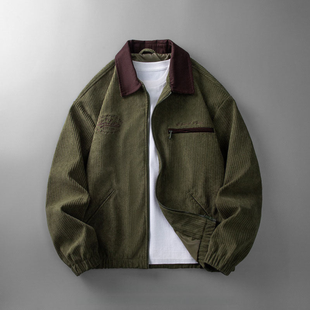 Chaqueta Con Cremallera Para Hombre | Cuello Camisero · SeemSeem