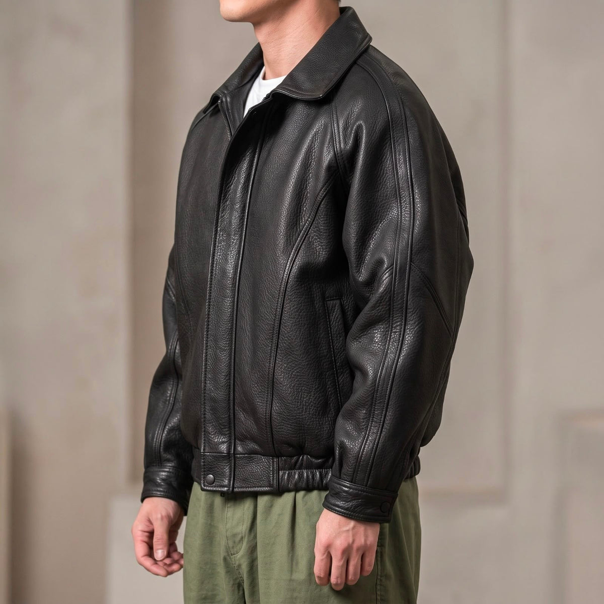 Chaqueta Con Cremallera Para Hombre | Piel · SeemSeem