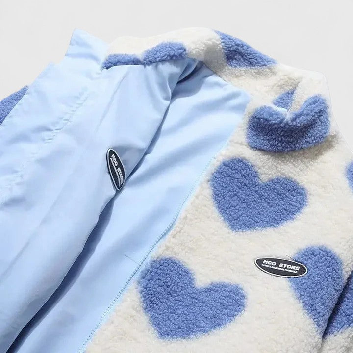 Chaqueta Con Cremallera Para Mujer | Estampado Corazones · SeemSeem