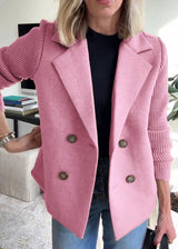 Chaqueta Cruzada Para Mujer | Mangas Acanaladas