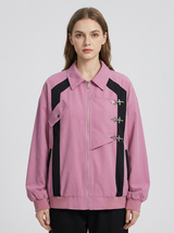 Chaqueta Oversized Para Mujer | Broches Metálicos