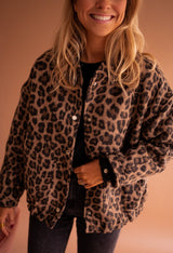 Chaqueta Oversized Para Mujer | Estampado Leopardo