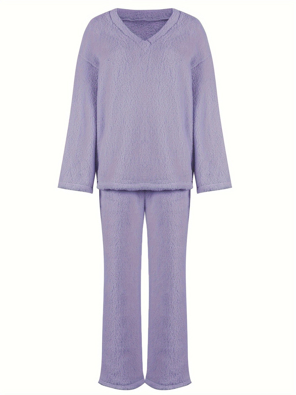 Conjunto De Estar Por Casa Con Cuello De Pico Para Mujer | Pantalón Ancho · SeemSeem