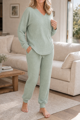 Conjunto De Estar Por Casa Para Mujer | Punto Acanalado