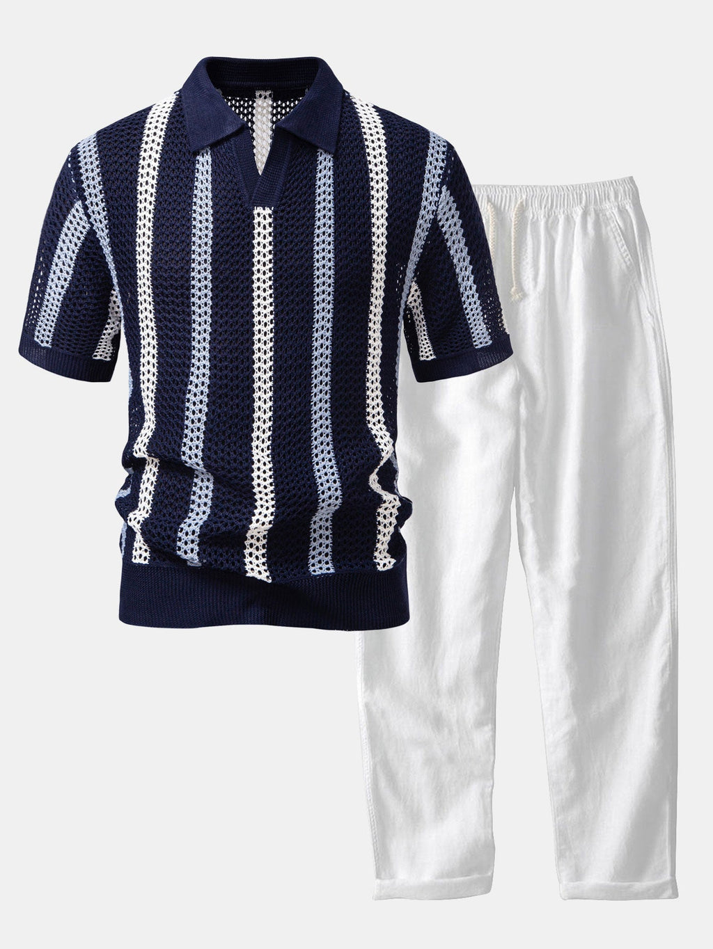 Conjunto De Punto Calado Para Hombre | Rayas · SeemSeem