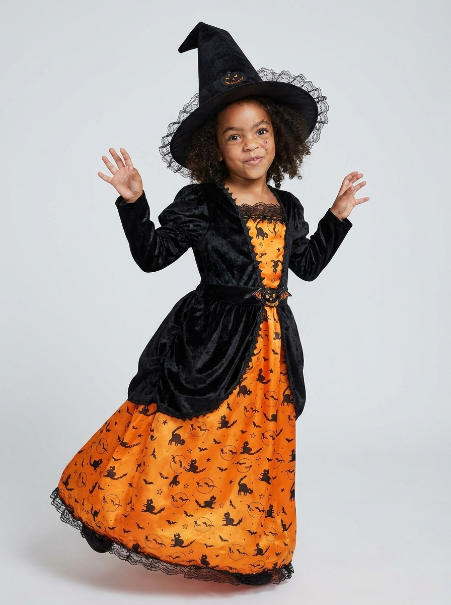 Disfraz De Bruja Para Niña | Con Sombrero