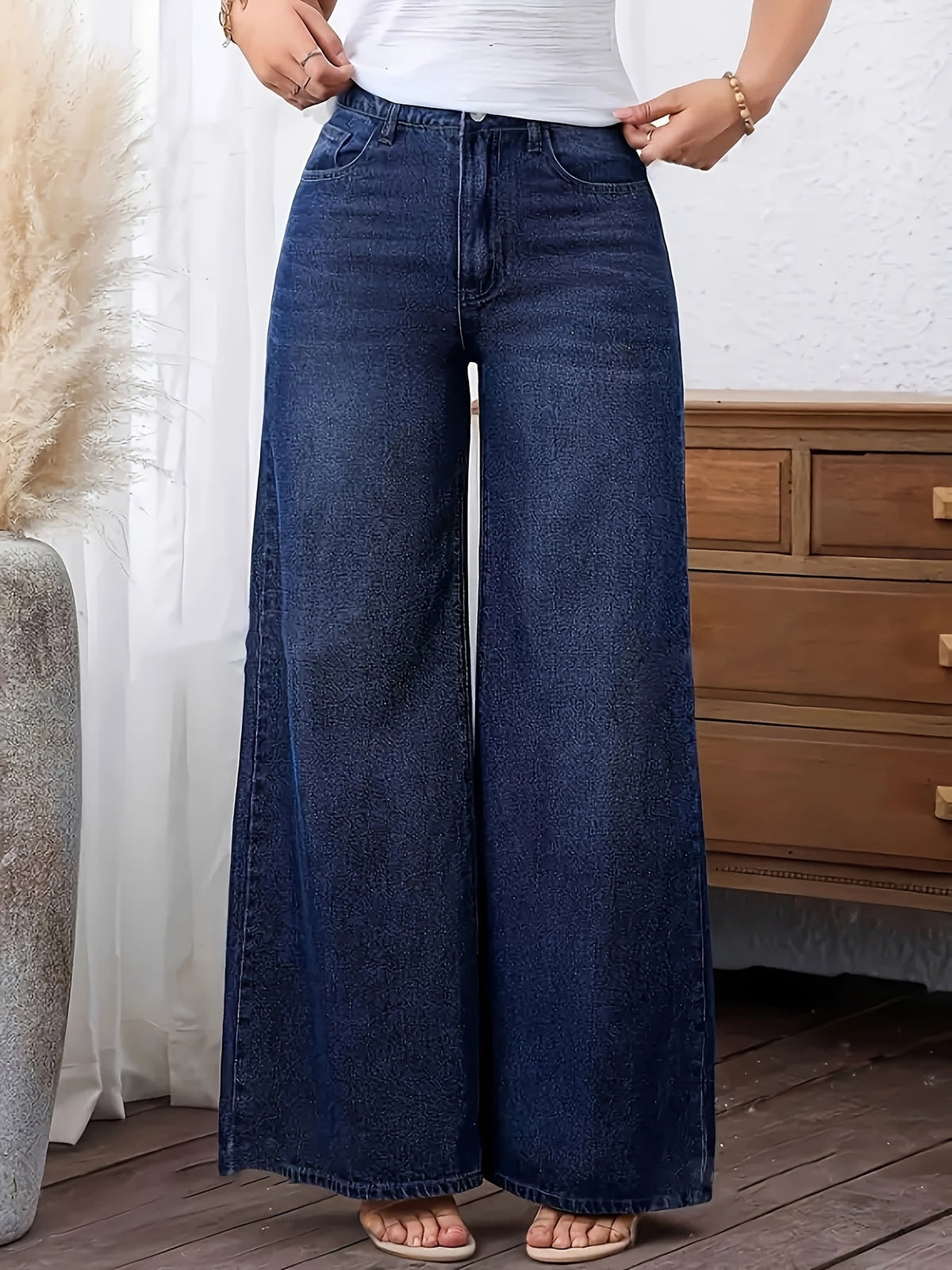 Jeans De Pierna Ancha Para Mujer | Tiro Alto · SeemSeem