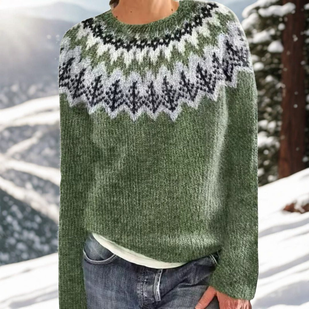 Jersey Con Cuello Redondo Para Mujer | Punto Nórdico · SeemSeem