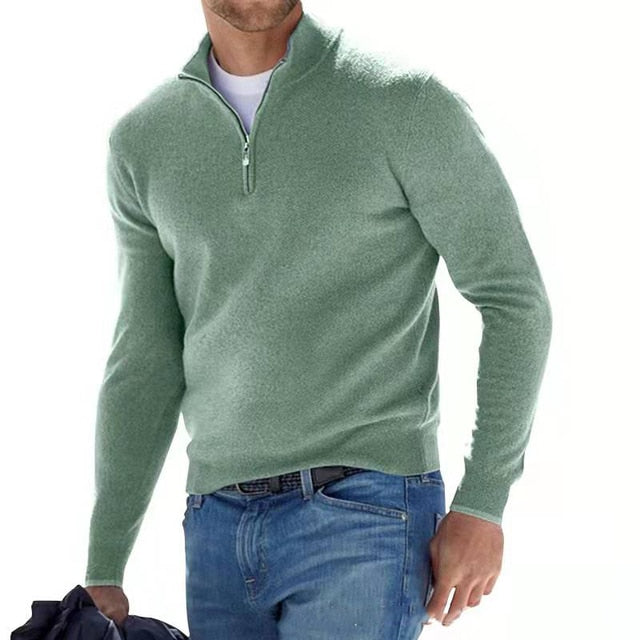 Jersey Con Media Cremallera Para Hombre | Lana Merino · SeemSeem