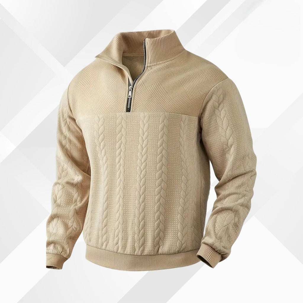 Jersey Con Media Cremallera Para Hombre | Punto Trenzado · SeemSeem