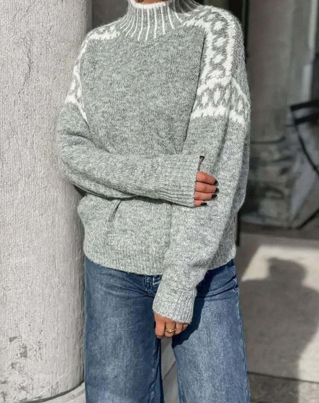 Jersey De Cuello Alto Para Mujer | Punto · SeemSeem