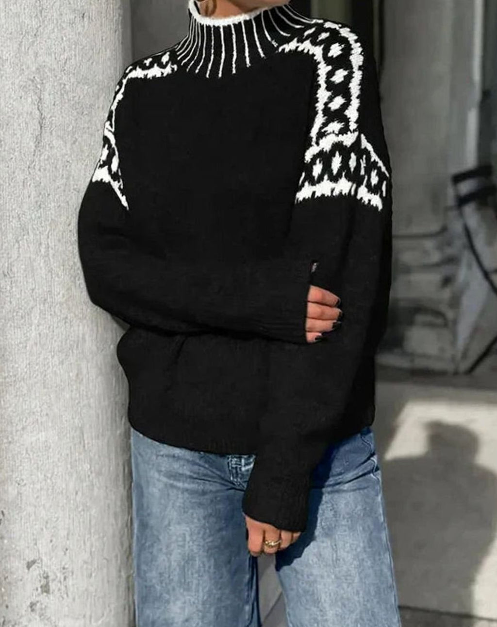 Jersey De Cuello Alto Para Mujer | Punto · SeemSeem