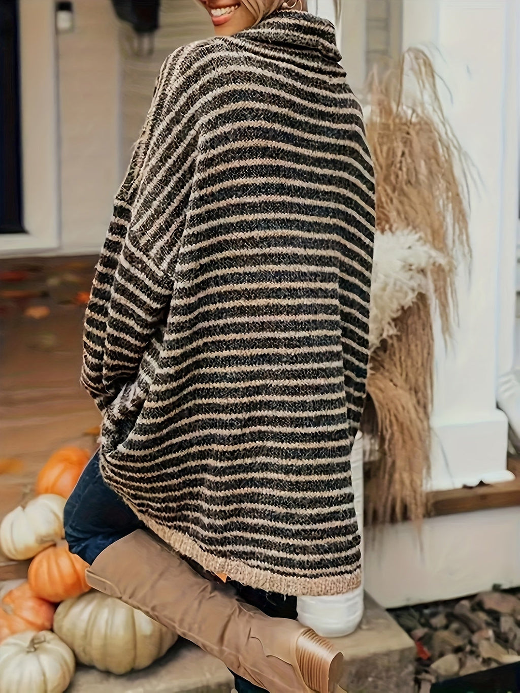 Jersey De Punto A Rayas Para Mujer | Oversized · SeemSeem