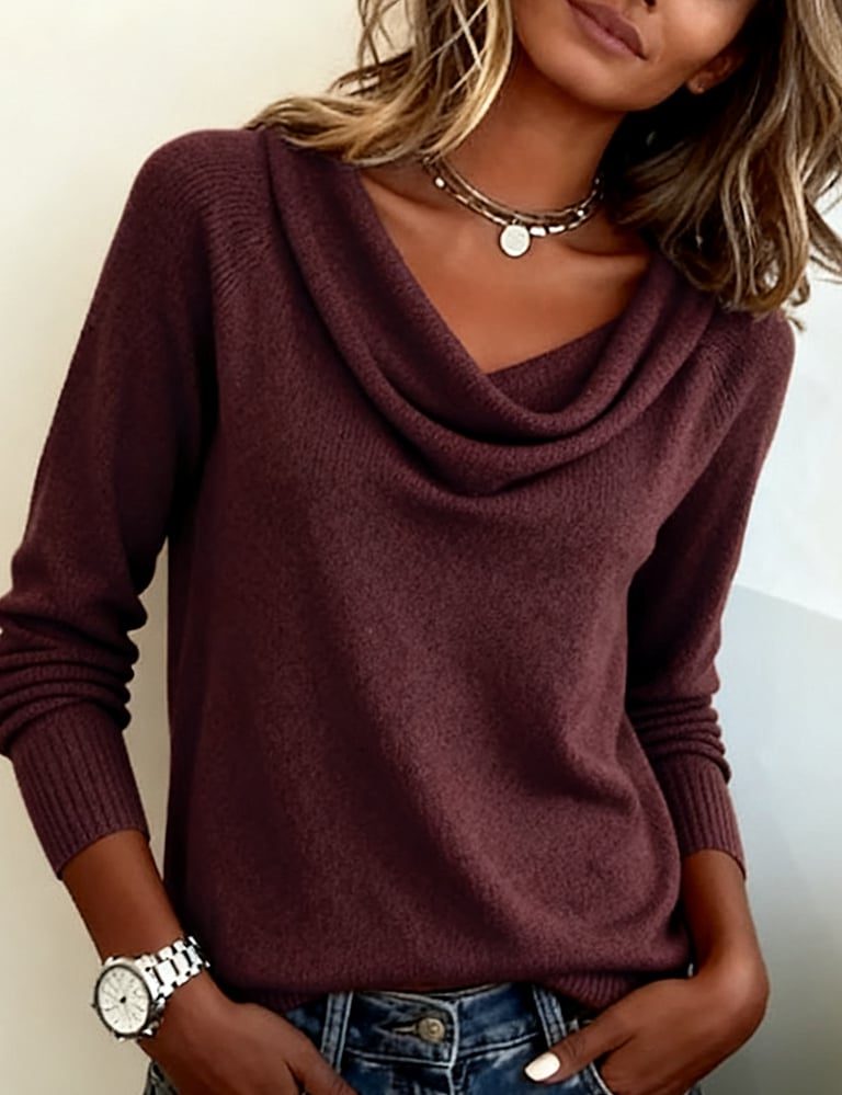 Jersey De Punto Para Mujer | Cuello Vuelto · SeemSeem