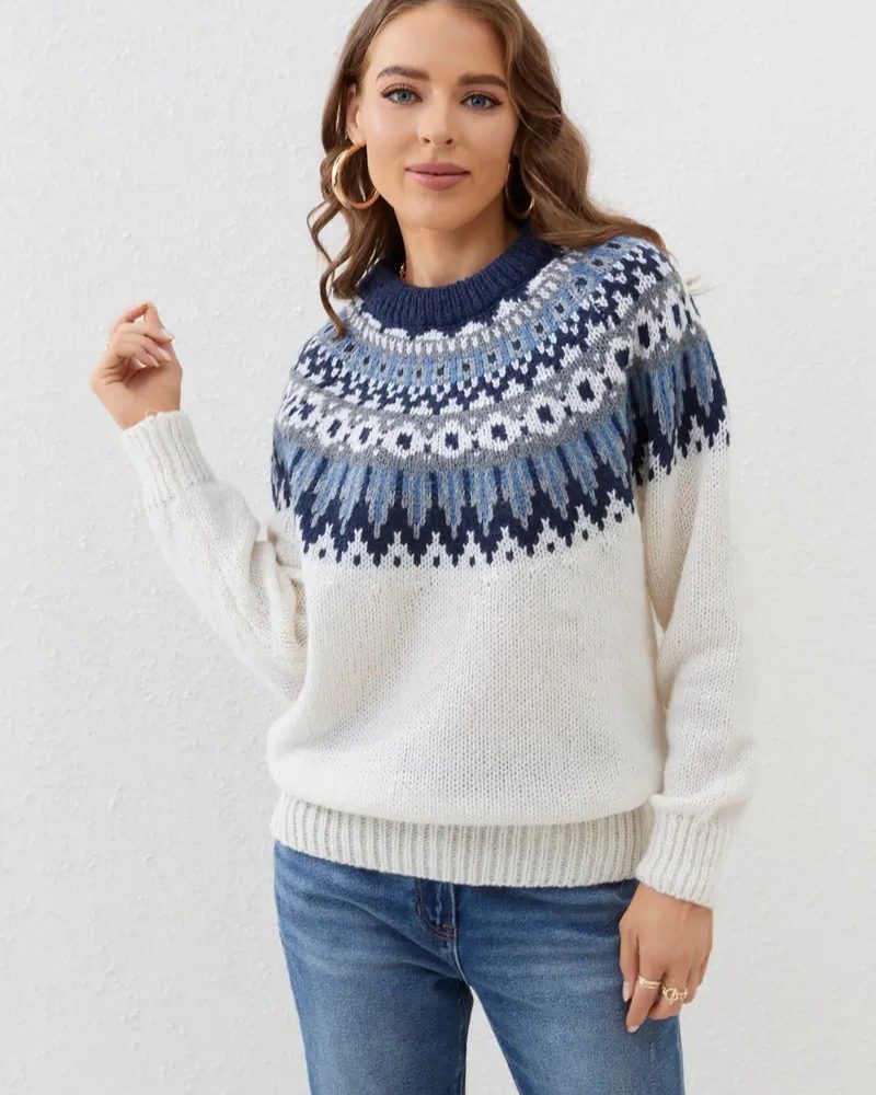 Jersey De Punto Para Mujer | Estampado Nórdico · SeemSeem
