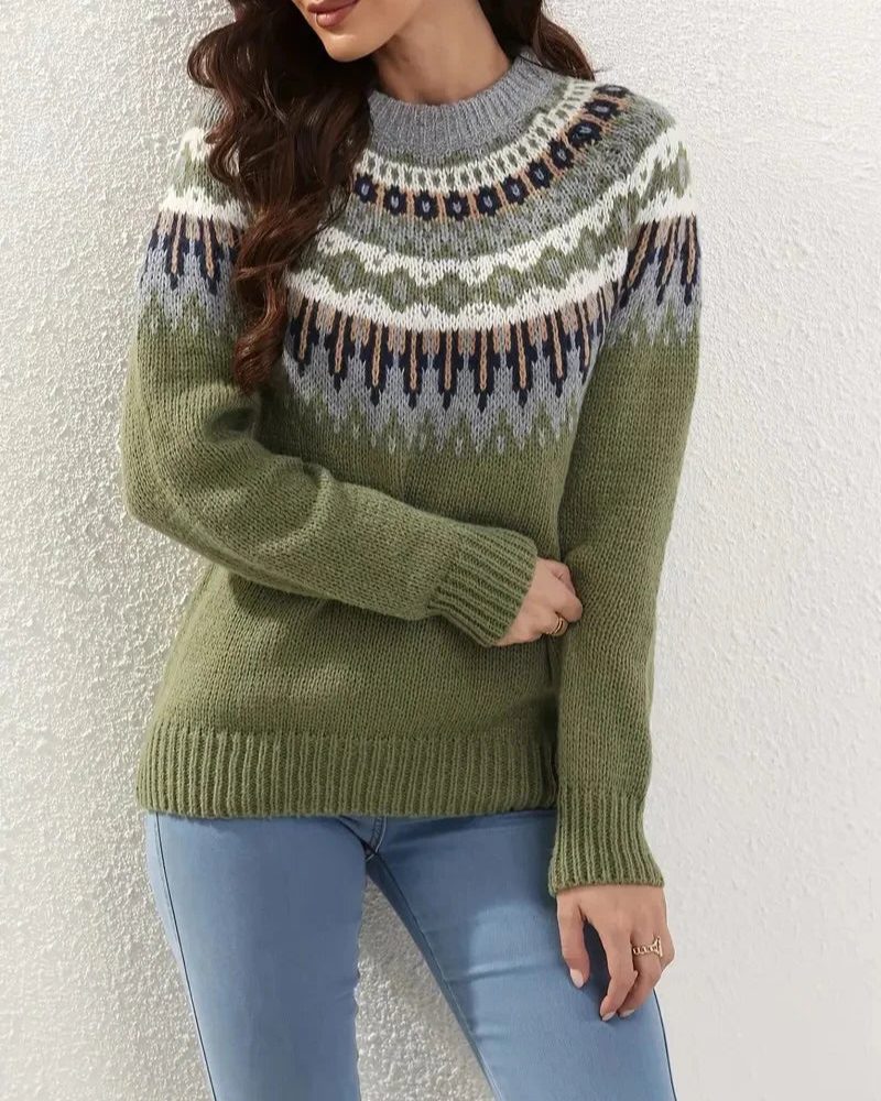 Jersey De Punto Para Mujer | Estampado Nórdico · SeemSeem