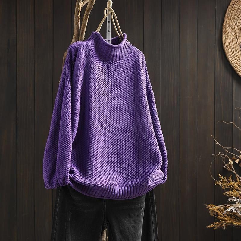 Jersey Oversize De Punto Para Mujer | Cuello Alto · SeemSeem