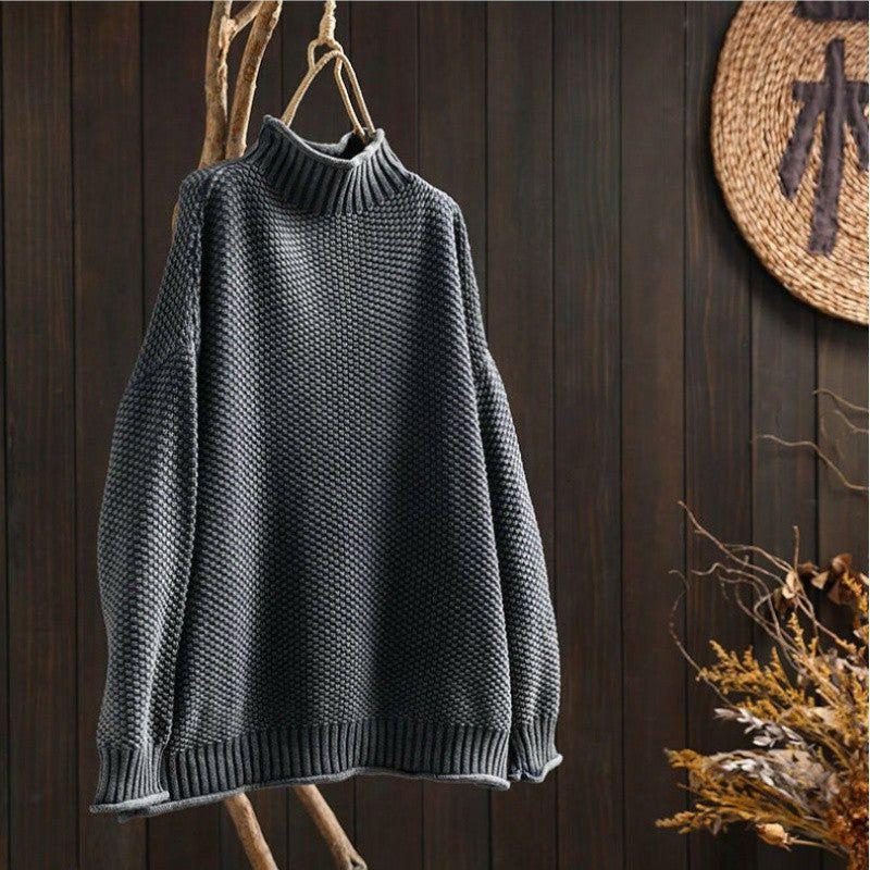 Jersey Oversize De Punto Para Mujer | Cuello Alto · SeemSeem