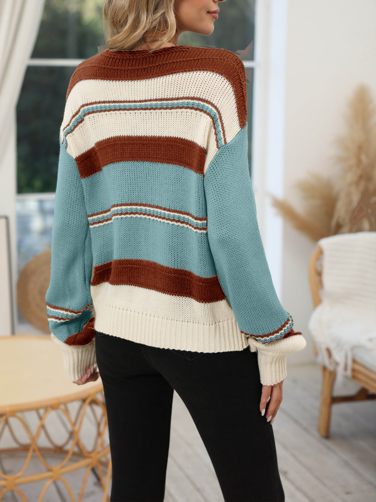 Jersey Oversized De Punto Para Mujer | A Rayas · SeemSeem