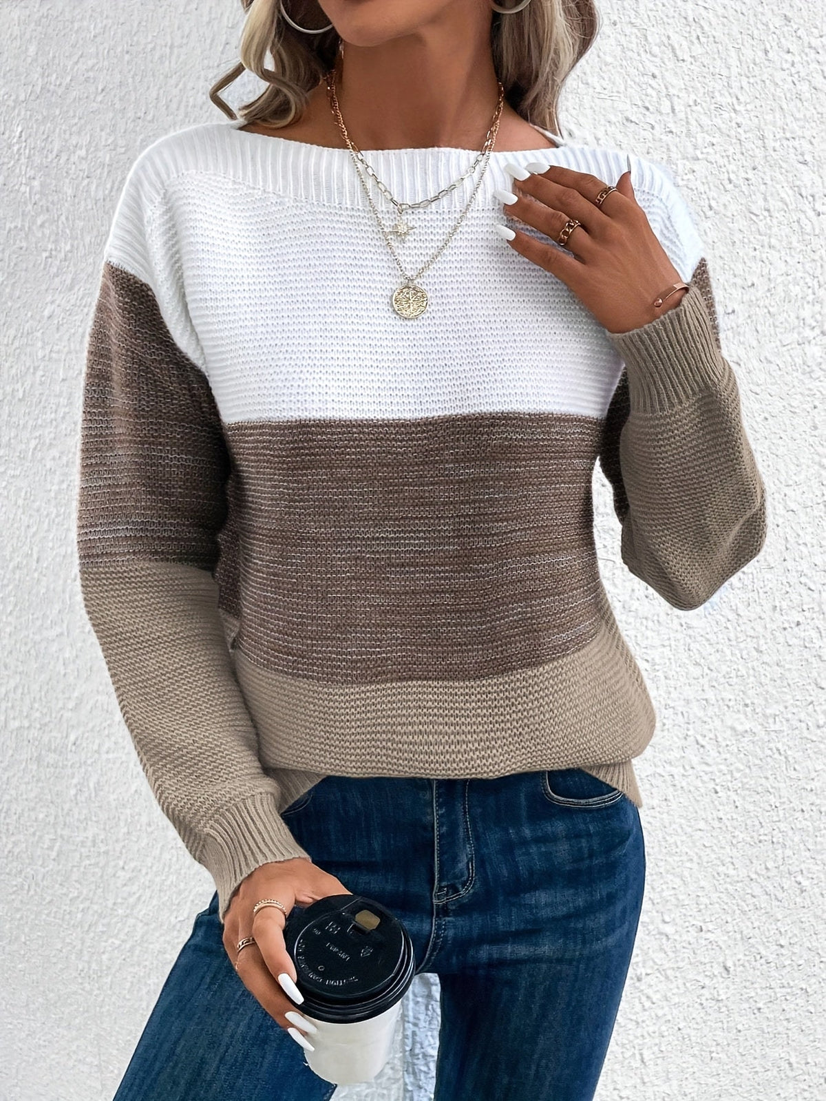 Jersey Oversized De Punto Para Mujer | Color Block · SeemSeem